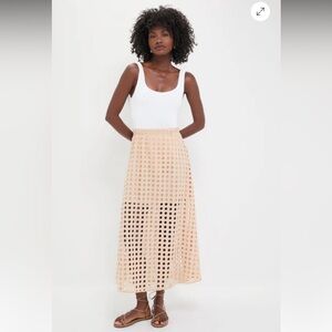 Tuckernuck Tan Cotton Eyelet Eve Skirt